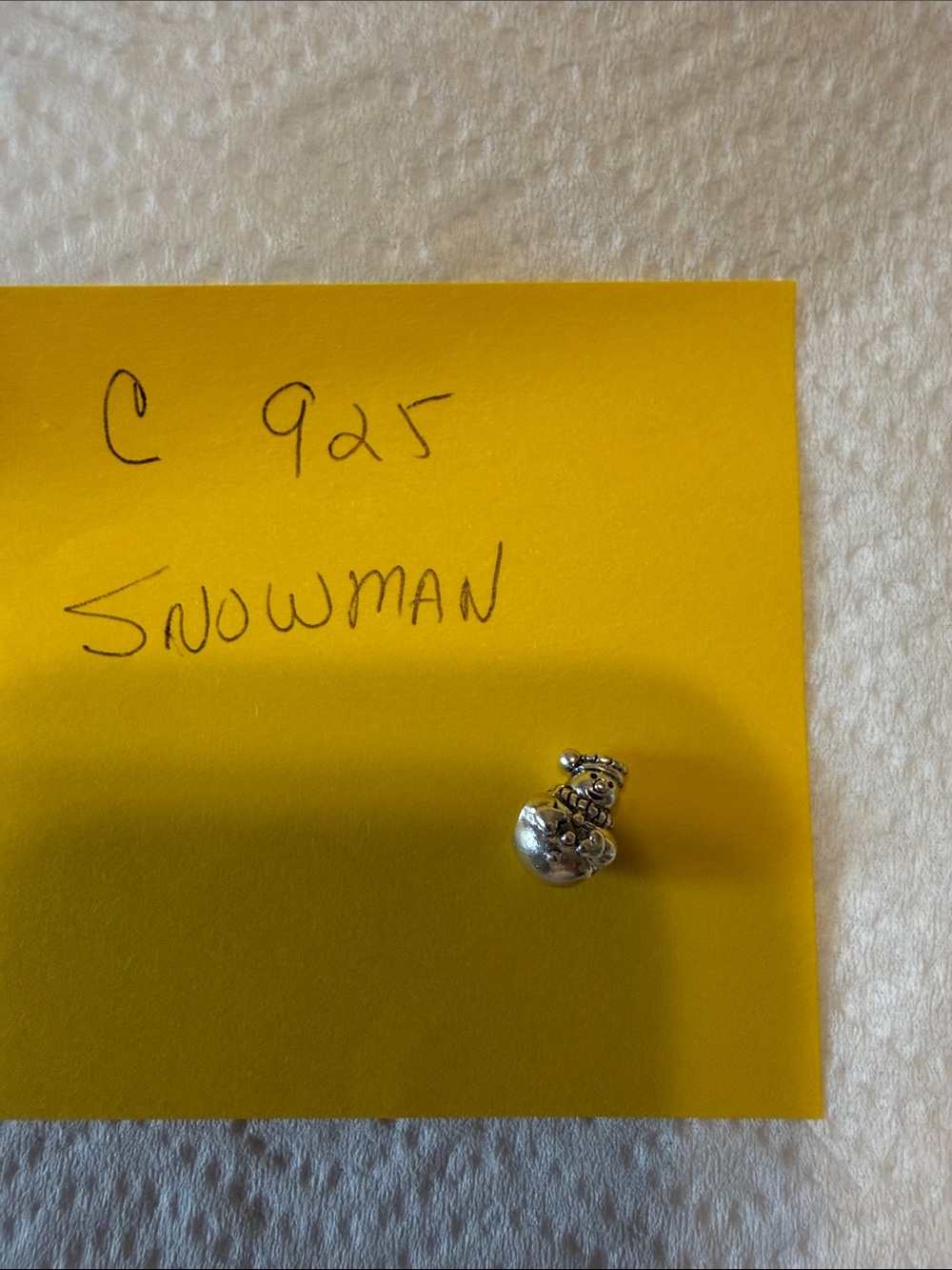 Sterling Silver Snowman Charm - Silver